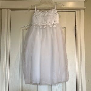 Oleg Cassini White Dress with Elegant Details